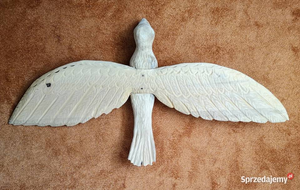 Drewniany ręcznie rzeźbiony ptak Łódź