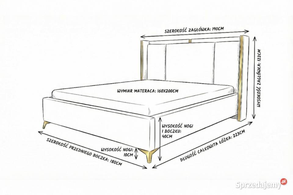 Łóżko ROKO czarne 160x200 pojemnik na pościel Białystok