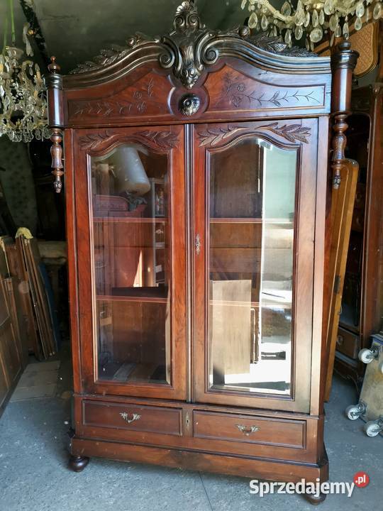 Piękna witryna serwantka biblioteka ok1900r Wałbrzych