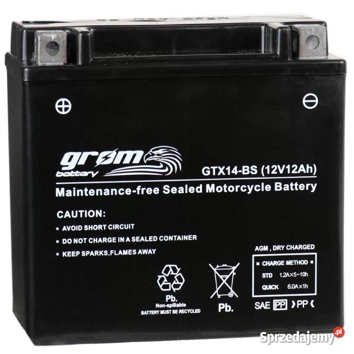 Akumulator MOTO GROM GTX14BS 12V 12Ah 200A podlaskie