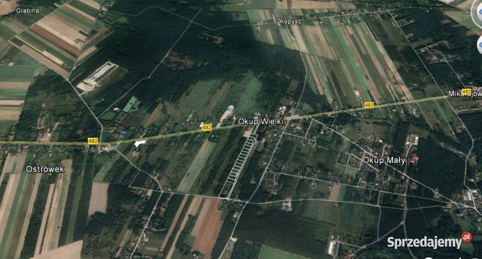 sprzedaży działki 1270m Okup Wielki Grunty i działki