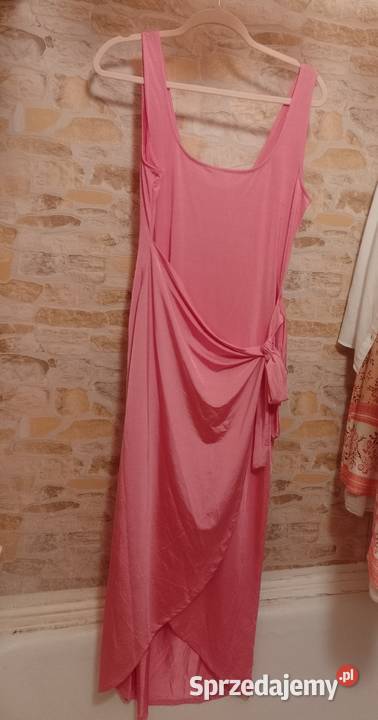 42XL ASOS Długa różowa sukienka letnia z Londynu