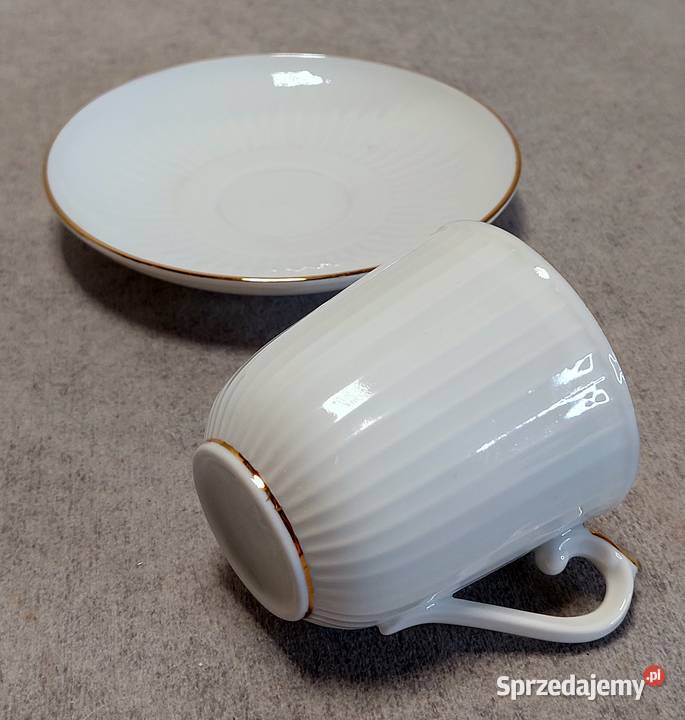 Hackefors Duet Subtelna Filiżanka Biała Złocenia Poznań