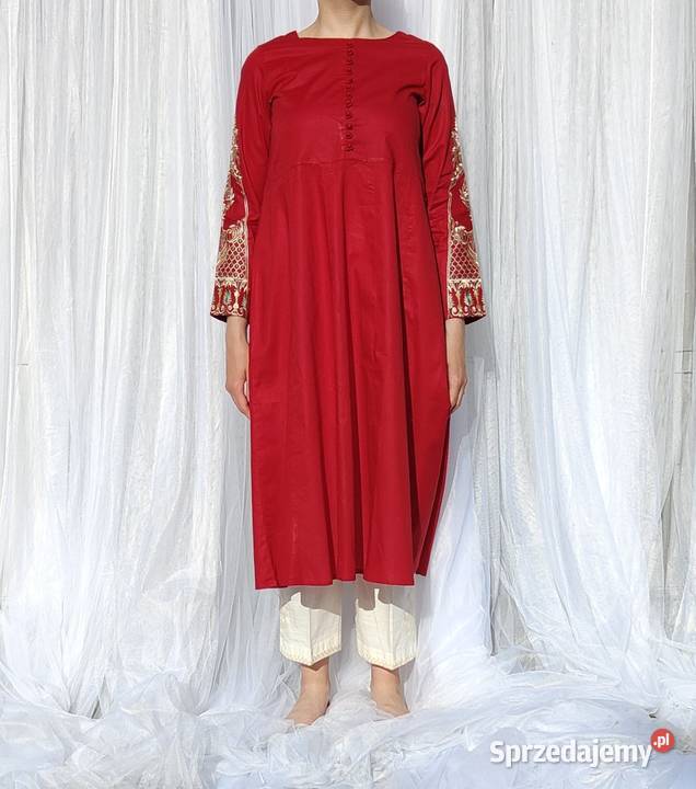 Orientalna tunika sukienka czerwona S 36 bawełna Szczecin sprzedam
