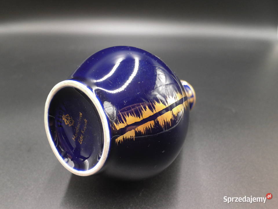 Porcelanowy kobaltowy wazon ECHT KOBALT wielkopolskie Raszków
