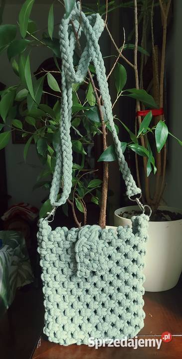 Torebka handmade w kolorze jasnej oliwki Listonoszka  Białystok