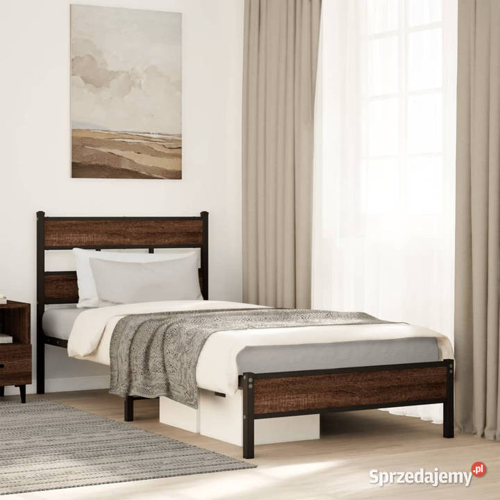 Łóżko bez materaca brązowy dąb 90x190 WM4017300 Meble Warszawa sprzedam