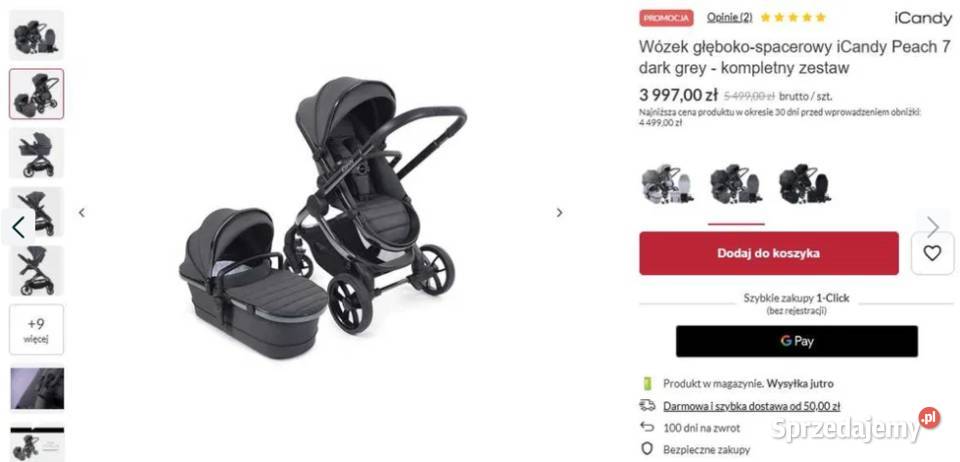 Wózek iCandy Peach 7 stan zachodniopomorskie Szczecin sprzedam