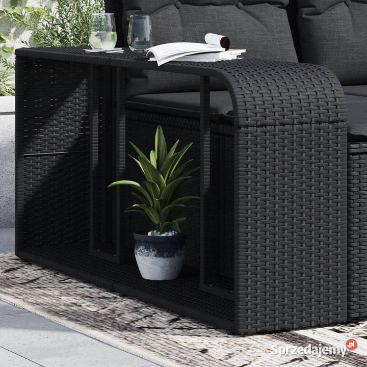 Szafki 2 czarne polirattan WM365981