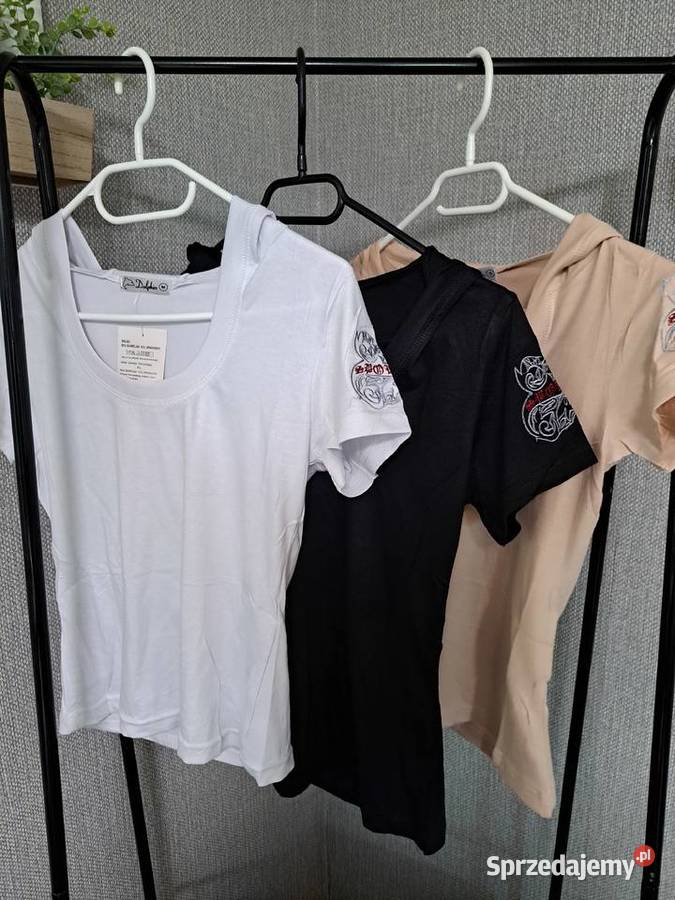 Bawełniany Tshirt z kapturem Wierzbowa