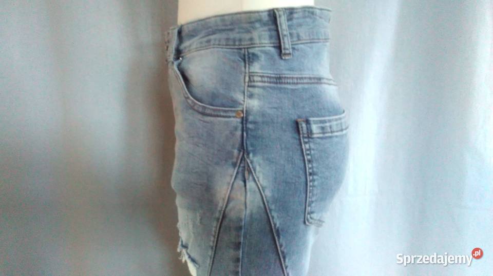 Spodnie damskie JEANS jasny r L Przetarcia gat I Białystok sprzedam