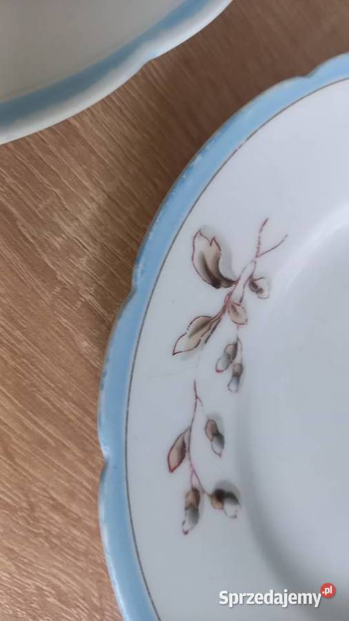 Porcelana Kuzniecow carska Rosja talerze 3 Tychy