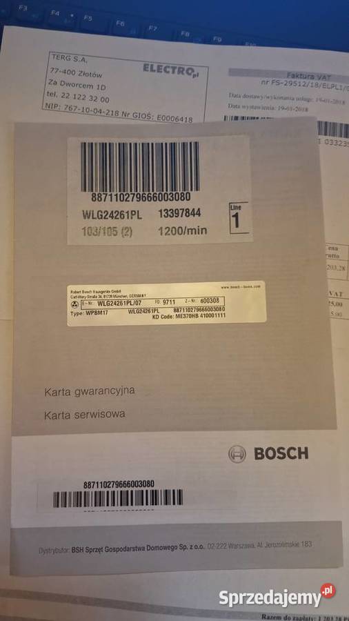 Pralka BOSCH WLG242611 Legionowo