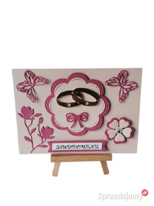 ZAWIADOMIENIA ŚLUB OBRĄCZKI W SERWETCE C6 BEŻ sprzedam