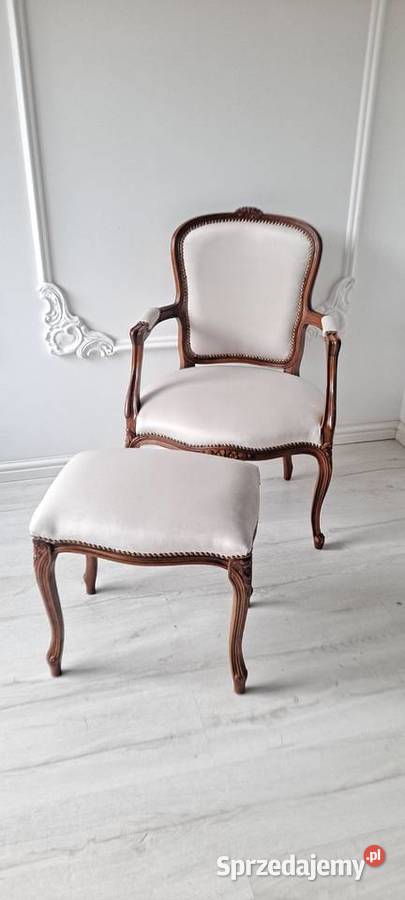 Stylowa pufa podnóżek stołek taboret Ludwik Szczecin