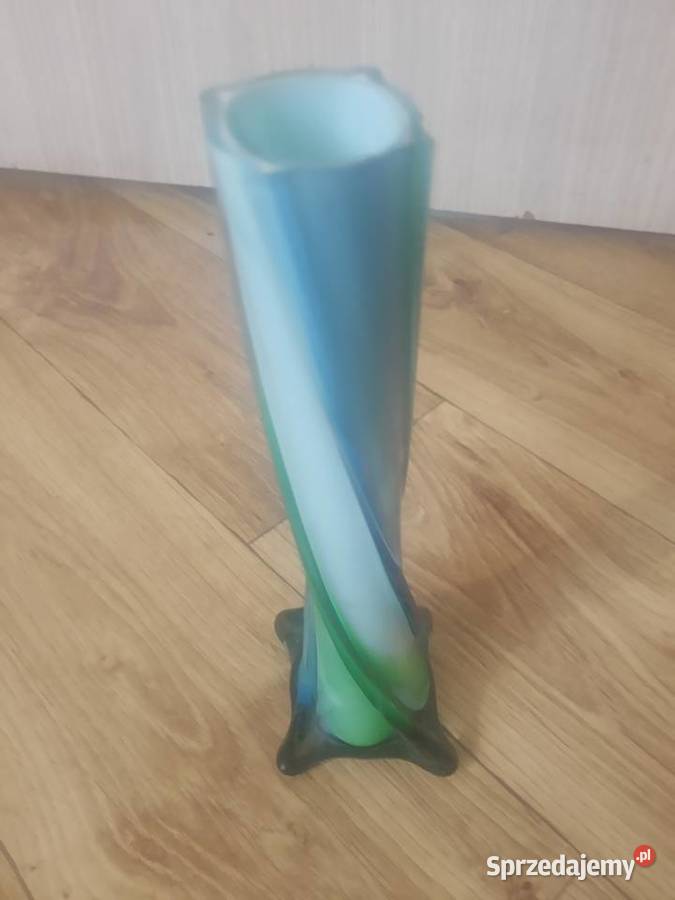 Wazonik wazon PRL szkło kolorowe antyk retro Porcelana i szkło Karczmiska Pierwsze