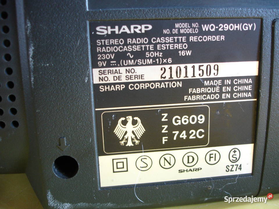 Radiomagnetofon SHARP WQ290H lubuskie Zielona Góra sprzedam