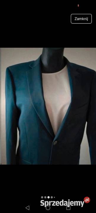 Marynarka granatowa wełniana wool o kroju męskim Krosno