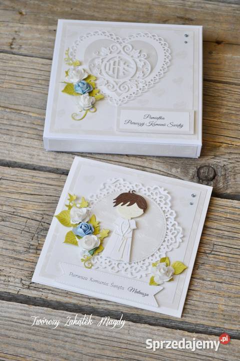 Kartka komunijna w pudełku z dziewczynką pomorskie Słupsk sprzedam