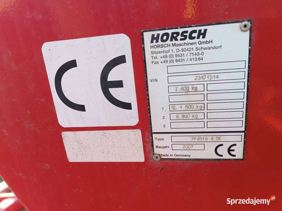 Siewnik Horsch Pronto 4DC Gręblin