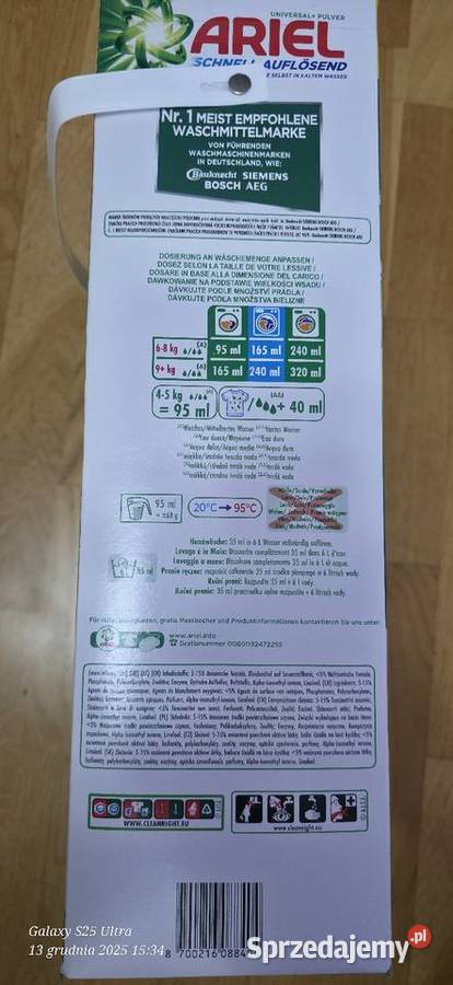 Proszek Ariel 100 prań 6 Proszki i płyny do prania