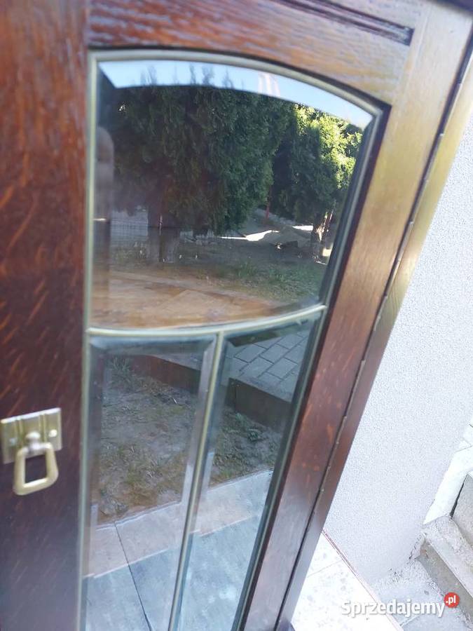 Stara szafka wisząca fazowane witrażowe szkło Tczew