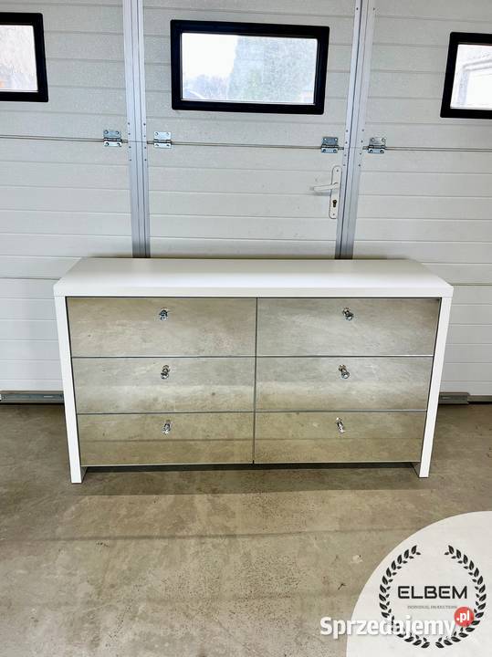 Komoda biały mat lustrzany front Glamour Wrocław