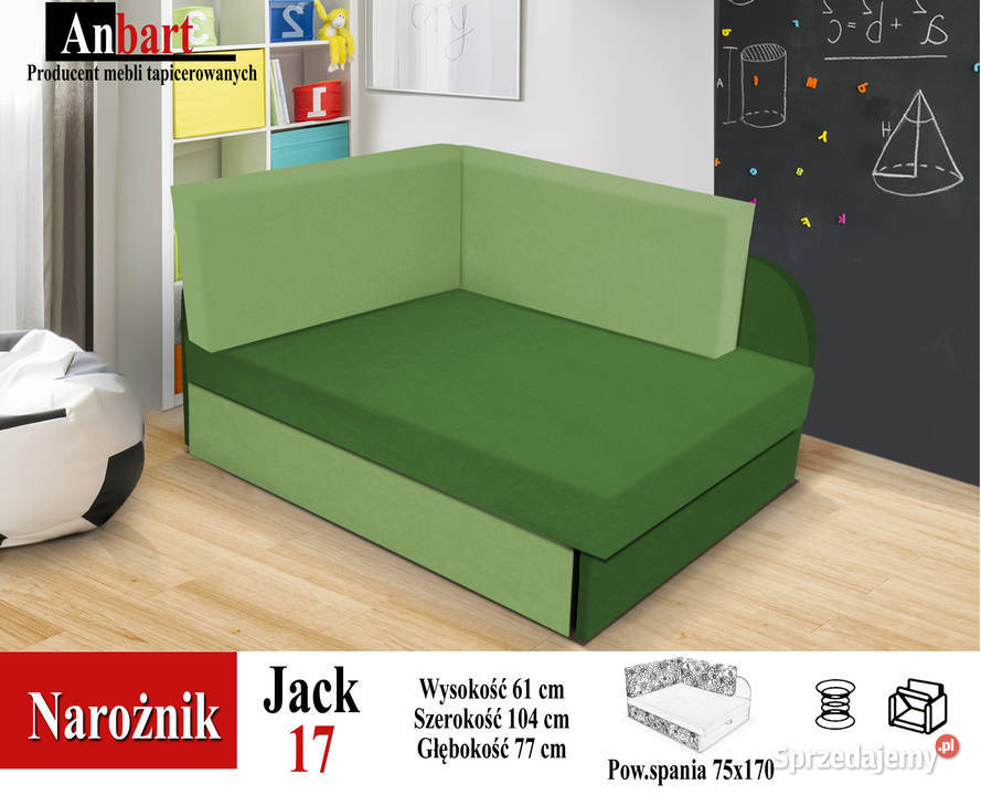 Kolorowa sofa dziecięca rozkładana PRODUCENT Kępno