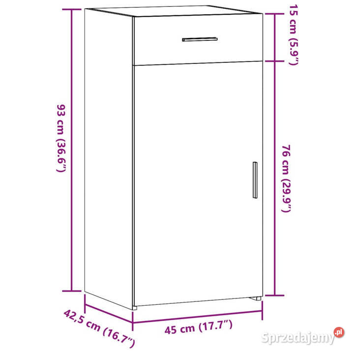 Szafka biała 45x425x93 materiał drewnopochodny mazowieckie Warszawa