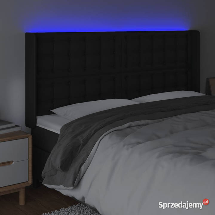 Zagłówek do łóżka z LED czarny 203x16x118128 Warszawa