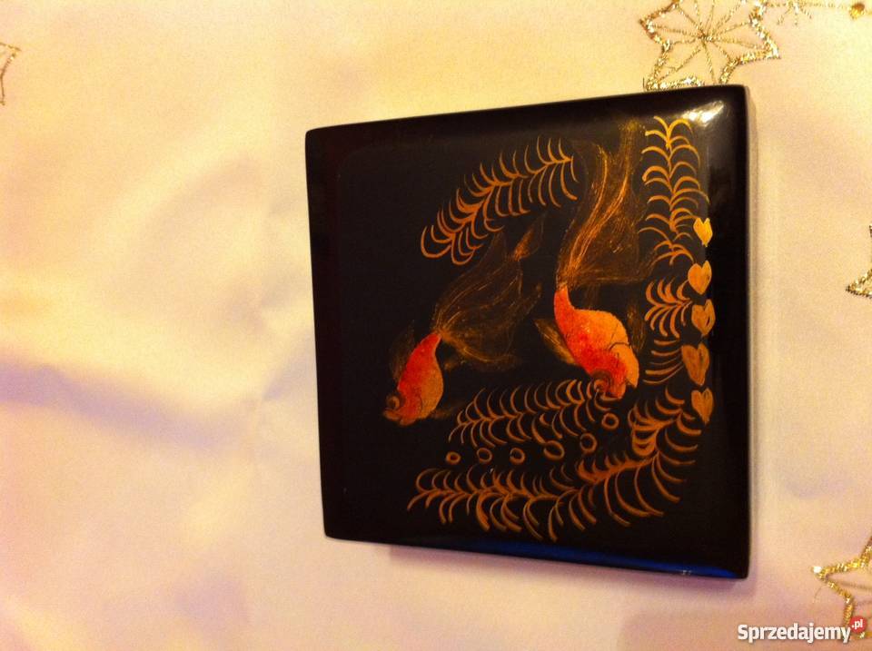 szkatulka japonska z czarnej laki Miłobądz sprzedam