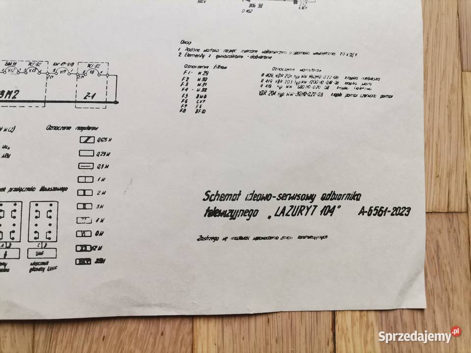 257 TELEWIZOR LAZURYT 104 schemat elektroniczny Łódź sprzedam