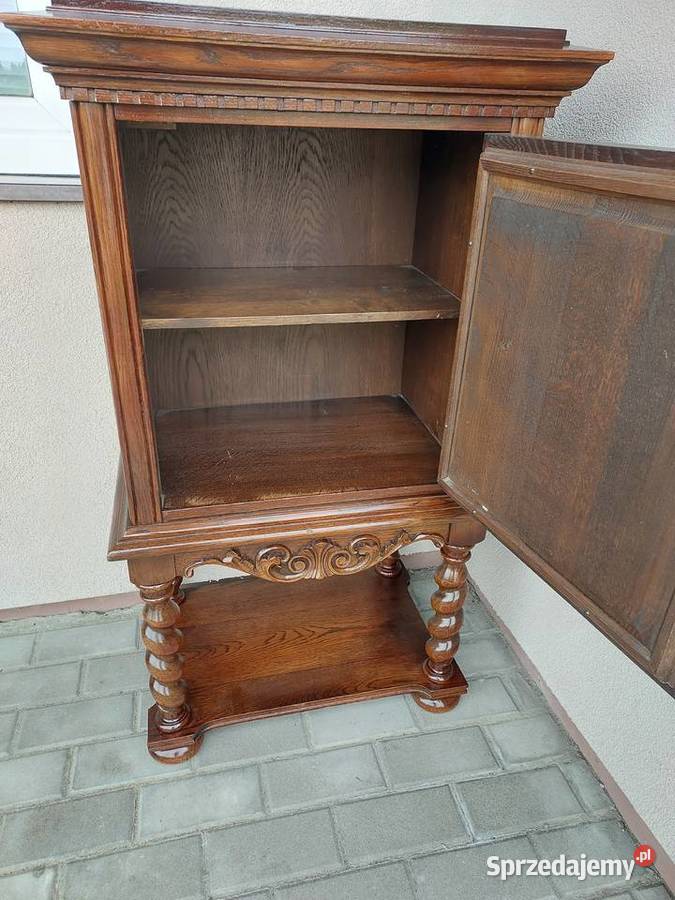 Stary dębowy barek szafka komoda rzeźbiona F144 Tczew sprzedam