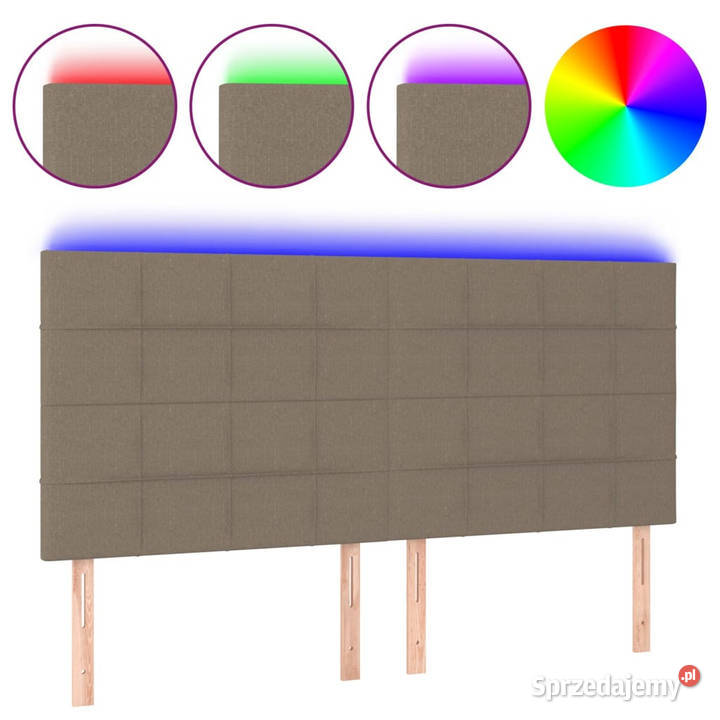 Zagłówek do łóżka z LED taupe 160x5x118128