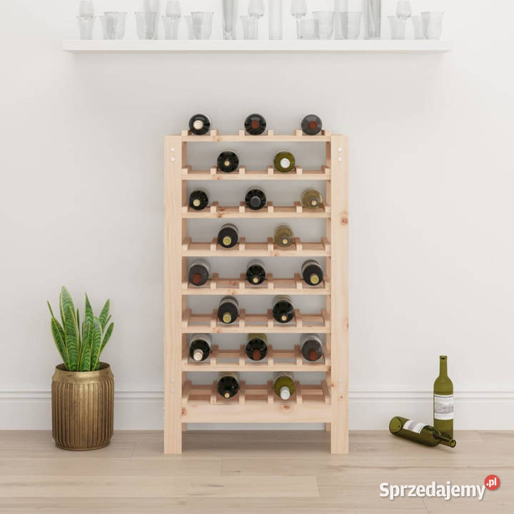 Stojak na wino 615x30x1075 lite drewno sosnowe