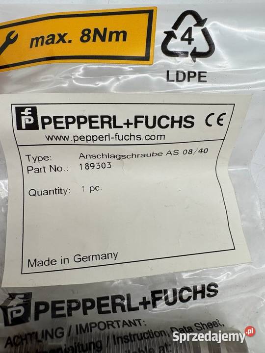 Pepperl Fuchs AS 0840 189303 Śruba ograniczająca mazowieckie