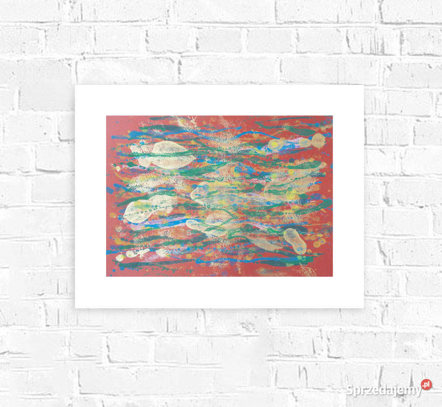 nowoczesna grafika do domu bordowa abstrakcja Kraków