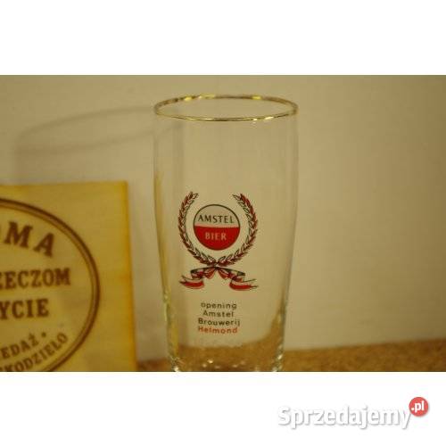 Oryginalna pamiątkowa szklanka Amstel Bier z