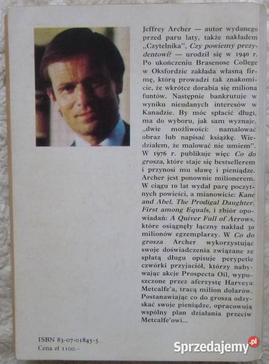 Co do grosza Jeffrey Archer miękka Proza i poezja