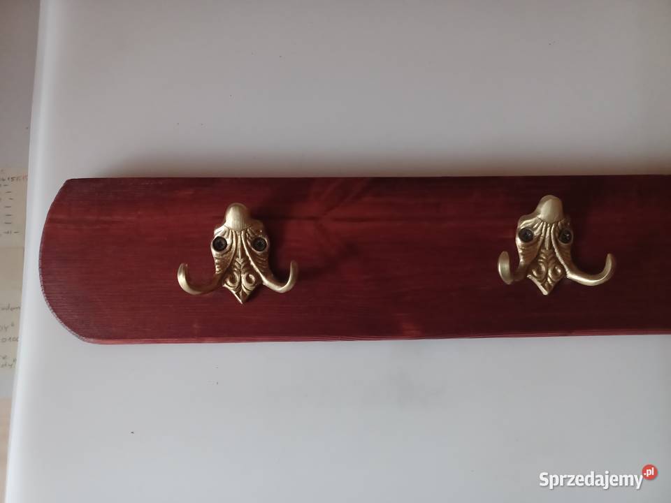 Mosiężne masywne piękne wieszaki na desce Pozostałe Poznań sprzedam