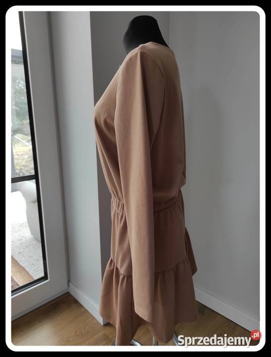 cappuccino beżowa sukienka SINSAY Basic XL 42