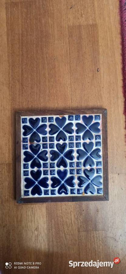 Podstawka pod gorące naczynia Drewniana ramka z Porcelana i szkło