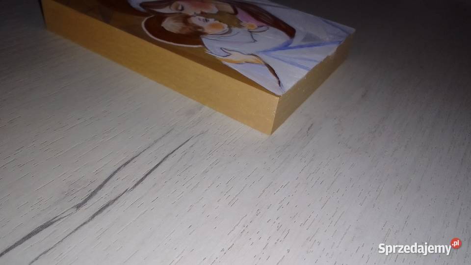 Obrazek malowany ręcznie na desce Katowice