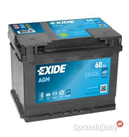 Akumulator EXIDE AGM STARTSTOP EK600 60Ah 680A podkarpackie Rzeszów