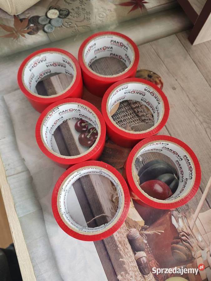 6 taśm pakowych w kolorze czerwonym 4850y Pakova pomorskie Słupsk