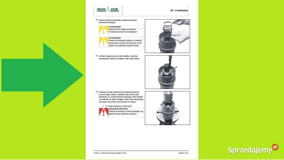 Deutz Fahr Agrotron m 410 instrukcja napraw