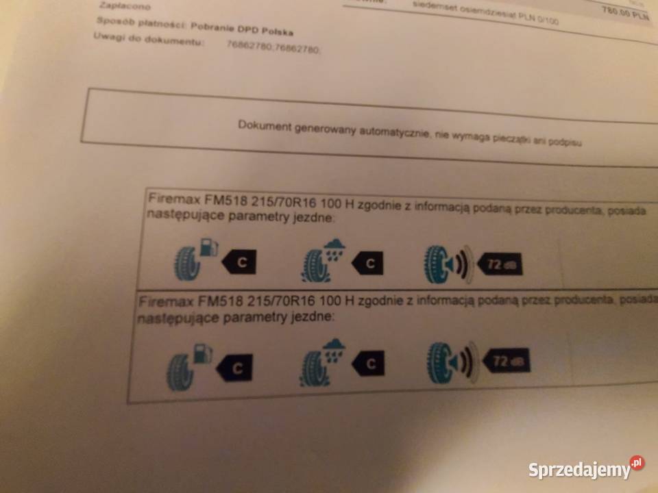 Opony Firemax FM 518 21570 R16 100 H sprzedam