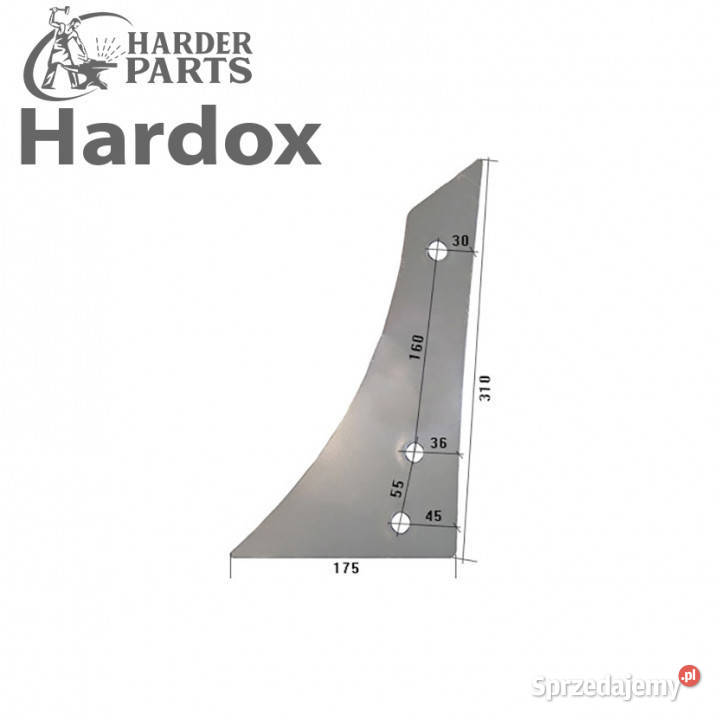 Pierś HARDOX 3450529/L WBU2B części do pługa LEMKEN