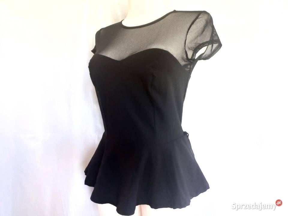 BLUZKA czarna Elegancka BASKINKA r 3638 NOWA Białystok