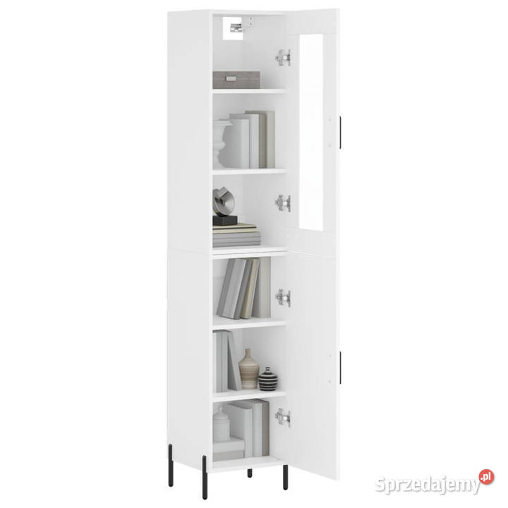 Wysoka szafka biała 345x34x180 materiał Warszawa sprzedam